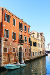 Fototapeta na wymiar A photo of Venice canal on a sunny day.