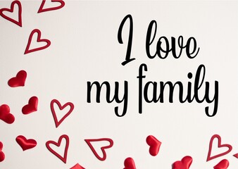 I love my family best calligraphy for card, text and background design