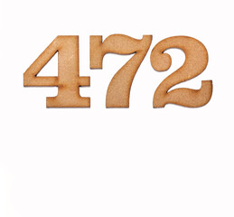 Number 472 - Piece of wood isolated on white background