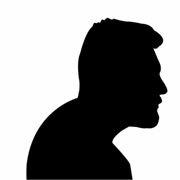 a mna head silhouette vector