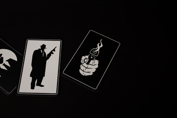 Fototapeta premium Mafia cards lie on the background