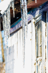 Icicles hanging from roof