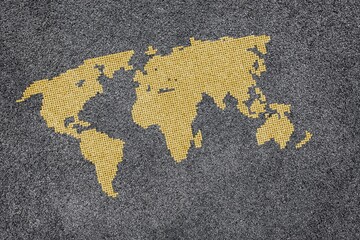 World map made of recycled texture. Eco recycling concept