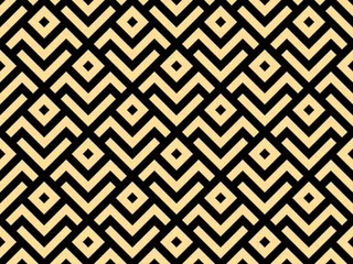Wallpaper murals Black and Gold Abstract geometric pattern. A seamless vector background. Gold and black ornament. Graphic modern pattern. Simple lattice graphic design