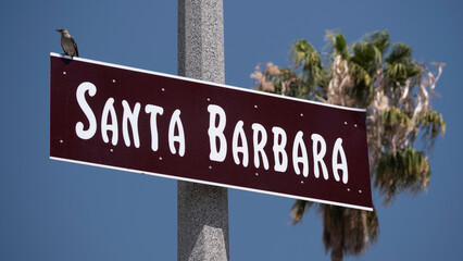 Santa Barbara California Public Welcome Sign