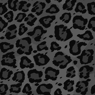Full seamless leopard cheetah texture animal skin pattern. Anthracite design for textile fabric printing. Suitable for fashion use.