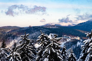 Beskydy Mountains in the Czech Republic, in winter
