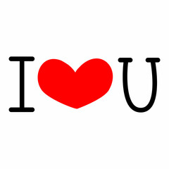 I love you. Vector illustration in doodle style. Design for Valentines Day, Greeting Cards