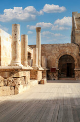 Fototapeta na wymiar Roman archeological remains in Amman