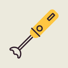 Hand blender vector color icon