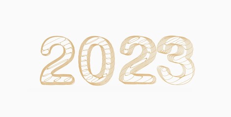 Typography design of 2023 with 3d style design