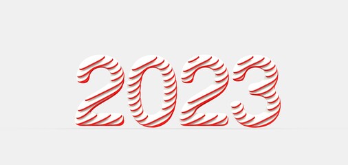 Typography design of 2023 with 3d style