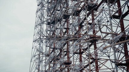 old abandoned telecommunication station in chernobyl area.