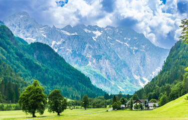 Logar valley or Logarska dolina in the Alps of Slovenia © streetflash
