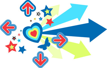 Abstract stickers designed for wallpaper print, party, and kids room decoration 