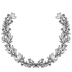 vector wreath vintage, baroque frame border with leaves and floral ornaments on a white background