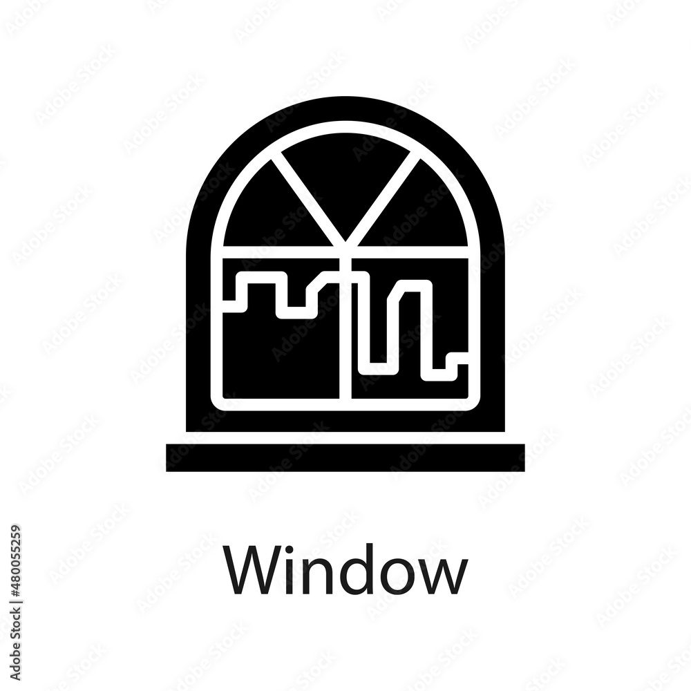 Poster window vector solid icon for web isolated on white background eps 10 file