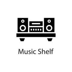 Music Shelf vector Solid icon for web isolated on white background EPS 10 file