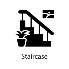 Staircase vector Solid icon for web isolated on white background EPS 10 file
