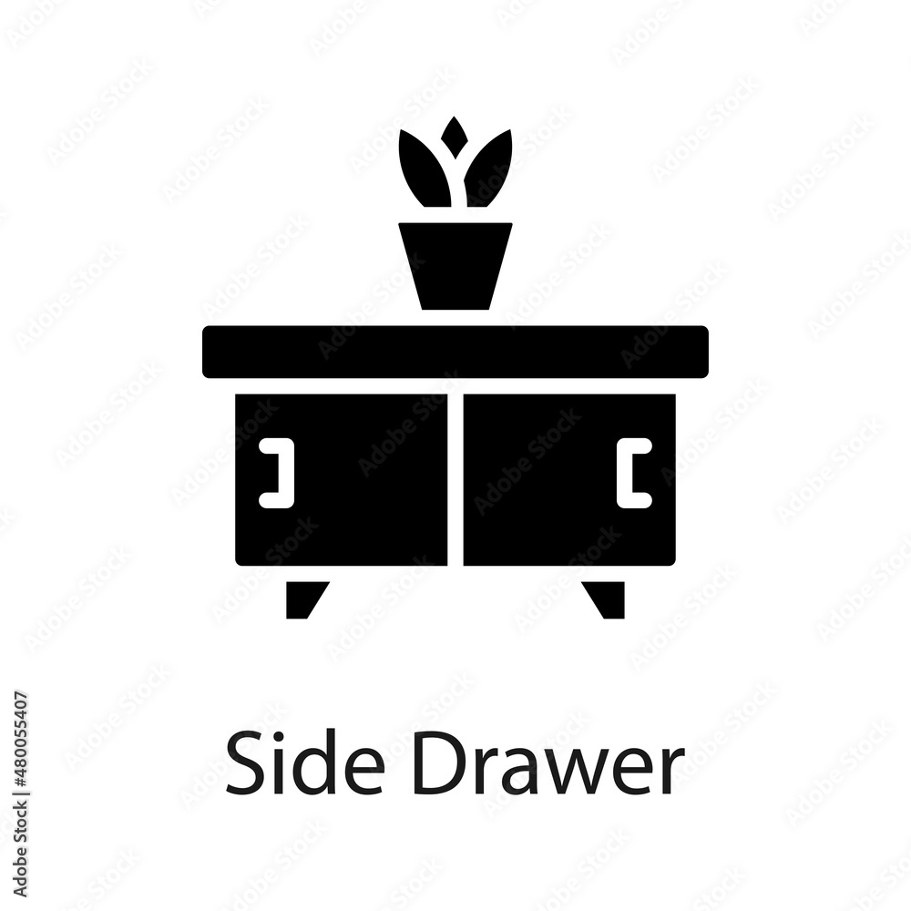Poster side drawer vector solid icon for web isolated on white background eps 10 file