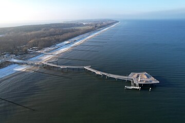 Insel Usedom,  neue Seebrücke von Koserow 2022 - obrazy, fototapety, plakaty