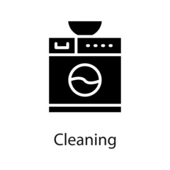 Cleaning vector Solid icon for web isolated on white background EPS 10 file
