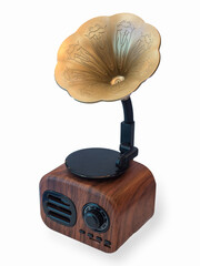 Vintage style bluetooth  speaker on white background