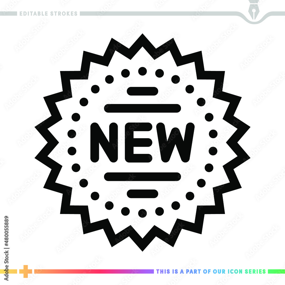 Poster line icon for new account illustrations with editable strokes. this vector graphic has customizable 
