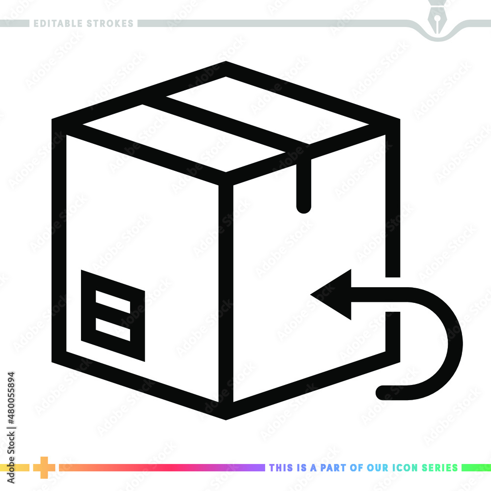Poster line icon for product recall illustrations with editable strokes. this vector graphic has customizab