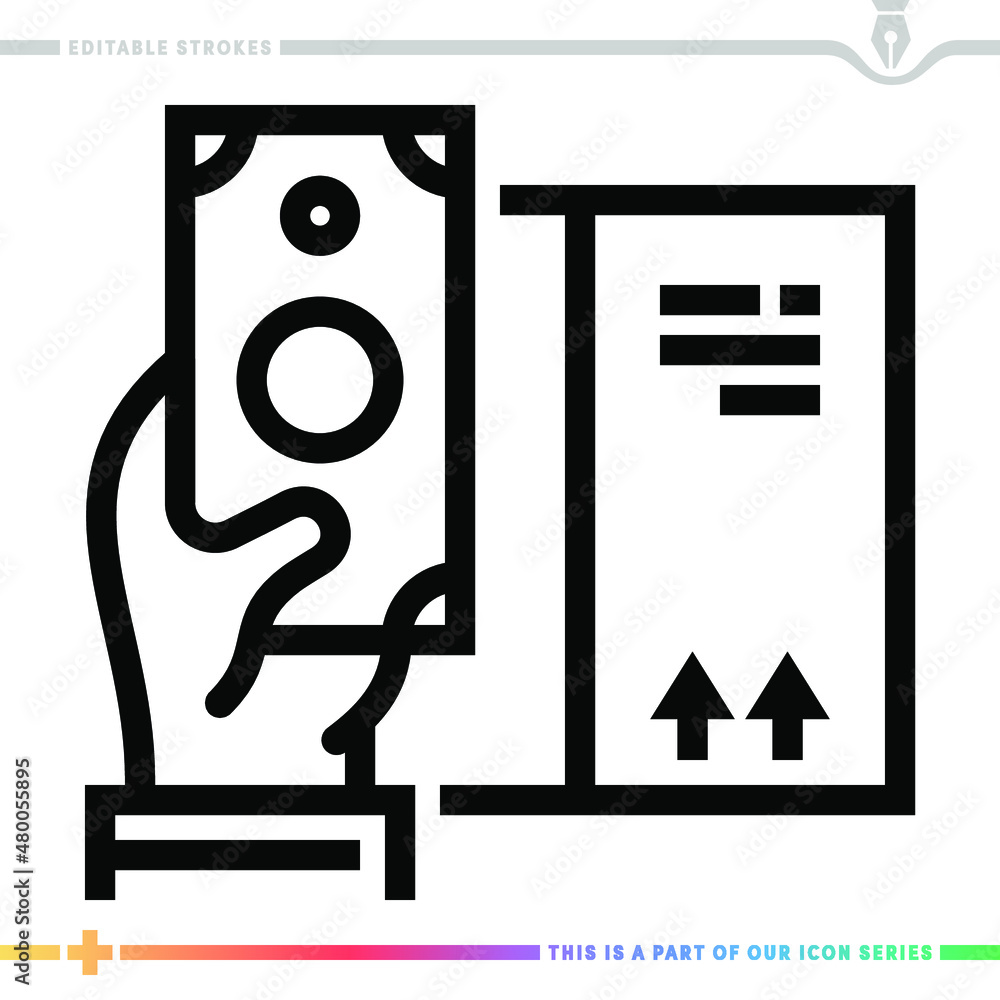 Poster line icon for freight rate illustrations with editable strokes. this vector graphic has customizable
