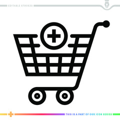 Line icon for shopping addiction illustrations with editable strokes. This vector graphic has customizable stroke width.