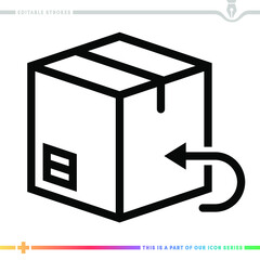 Line icon for product recall illustrations with editable strokes. This vector graphic has customizable stroke width.