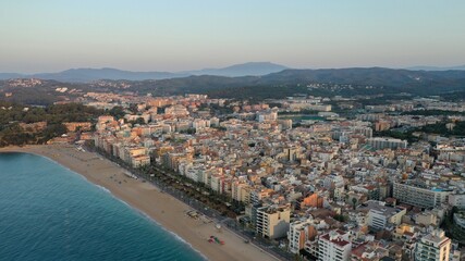 survol de Lloret de mar et de la costa brava en Espagne, catalogne
