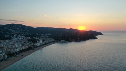 survol de Lloret de mar et de la costa brava en Espagne, catalogne