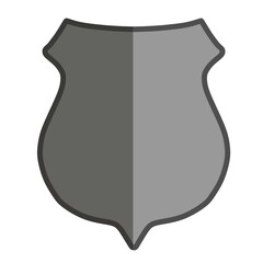 blank shield emblem flat vector design 