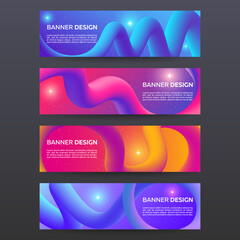 Banners set. Abstract tentacles