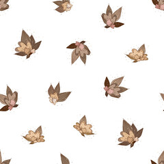 Pattern flowers in retro style.