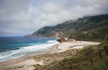 beachy cliff landscape on the california coast