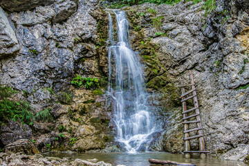 waterfall in the forest, Prosiecka Dolina, Slovakia, Europe