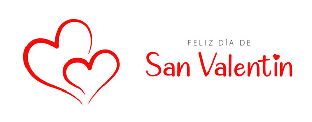 Spanish text: Feliz día de San Valentín. Happy Valentine's Day, vector
