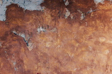 putty brown wall, artistic painting in vintage style.
