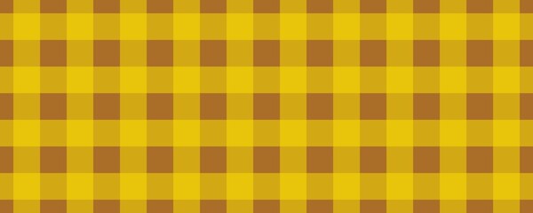 Banner, plaid pattern. Brown on Yellow color. Tablecloth pattern. Texture. Seamless classic pattern background.