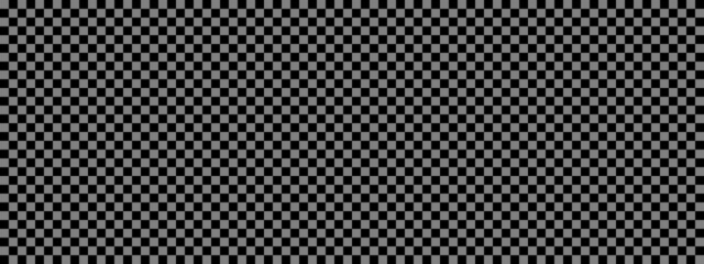 Checkerboard banner. Black and Grey colors of checkerboard. Small squares, small cells. Chessboard, checkerboard texture. Squares pattern. Background.