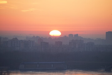 Fototapeta premium sunset over the city