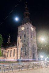 Night view on Oslo Cathedral in Oslo, Norway.