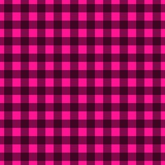 Plaid pattern. Deep pink on Black color. Tablecloth pattern. Texture. Seamless classic pattern background.