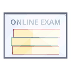Online education icon cartoon vector. Exam test. Digital form