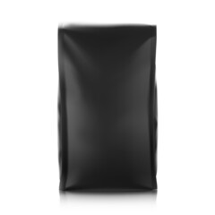 High realistic clean vertical bag mockup. Front view. Vector illustration isolated on white background. Easy to use for presentation your product, idea, promo, design. EPS10.	