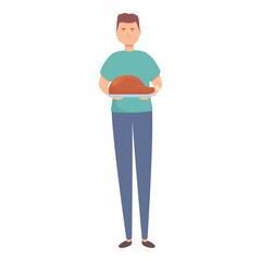 Take hot chicken icon cartoon vector. Domestic household. Home work