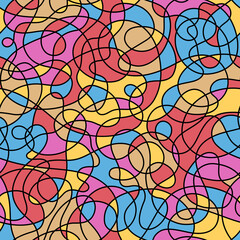 Vector seamless abstract pattern, mosaic style. Cute design for textile, wallpaper, wrapping paper.